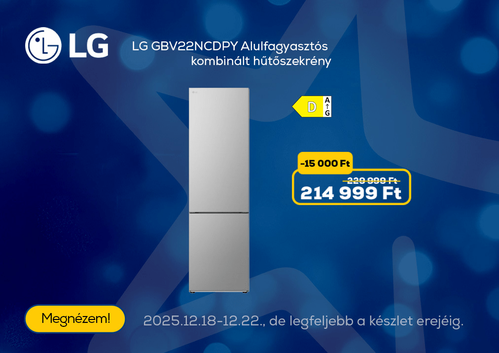 LG GBV22NCDPY Alulfagyasztós kombinált hűtőszekrény