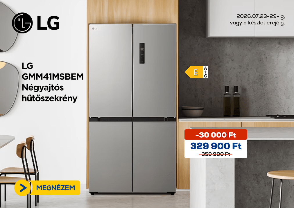 LG GMM41MSBEM Négyajtós hűtőszekrény