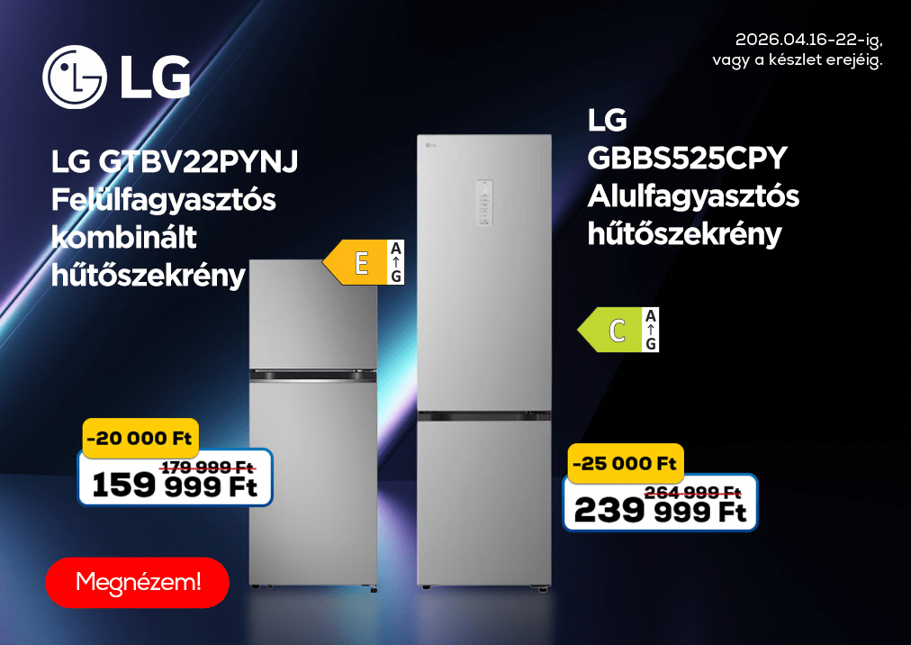 LG GBBS525CPY Alulfagyasztós hűtőszekrény