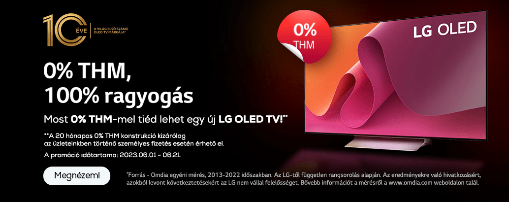 keresd áruházainkban LG OLED televízióinkat 20hó 0% thm hitellel!