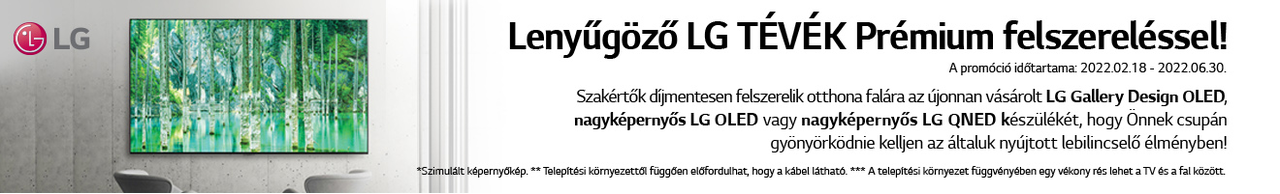 LG TV prémium fali felszereléssel