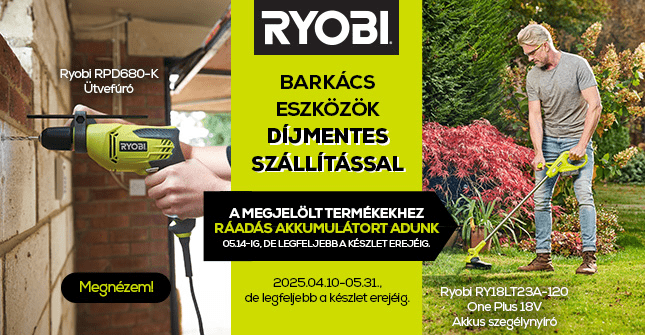 Ryobi ajánlatok díjmentes szállítással