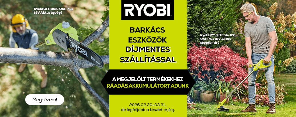 Ryobi ajánlatok díjmentes szállítással