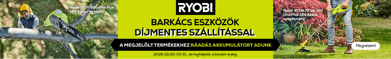 Ryobi ajánlatok díjmentes szállítással