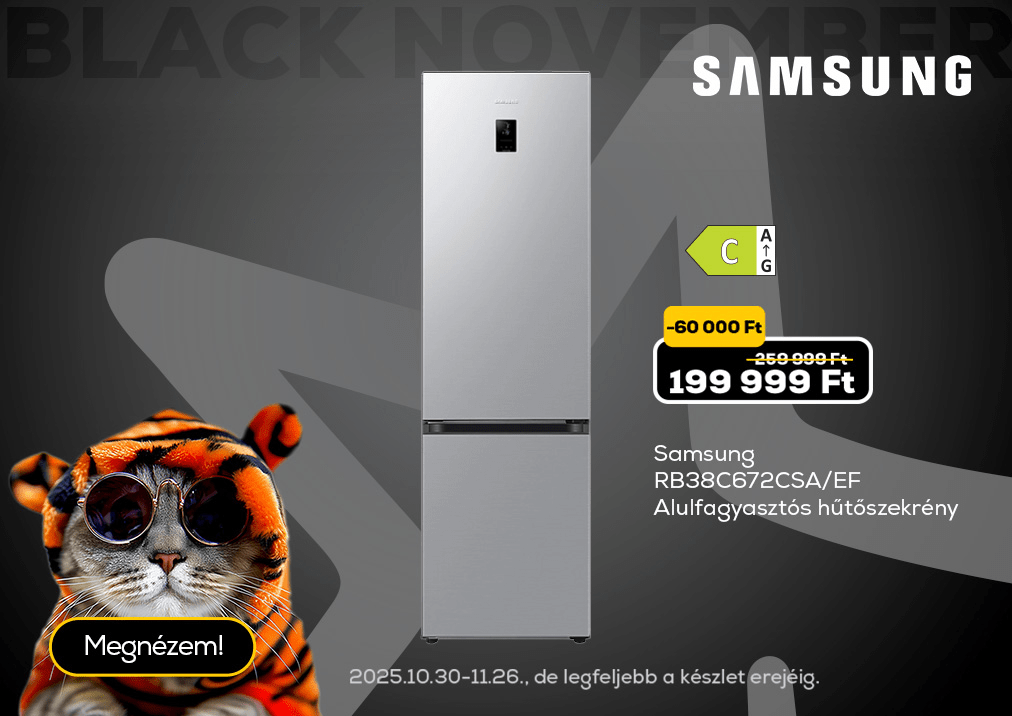 Samsung RB38C672CSA/EF Alulfagyasztós hűtőszekrény