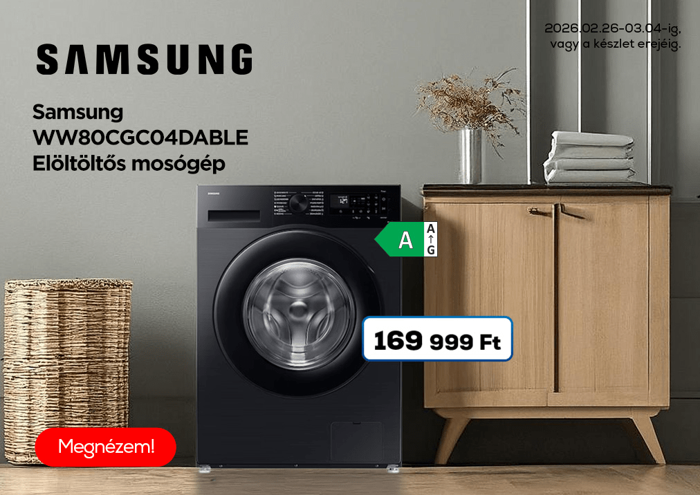 Samsung WW80CGC04DABLE Elöltöltős mosógép