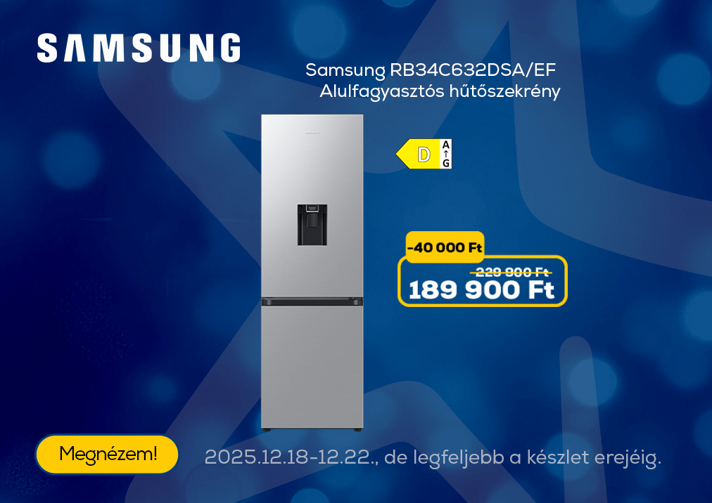 Samsung RB34C632DSA/EF Alulfagyasztós hűtőszekrény