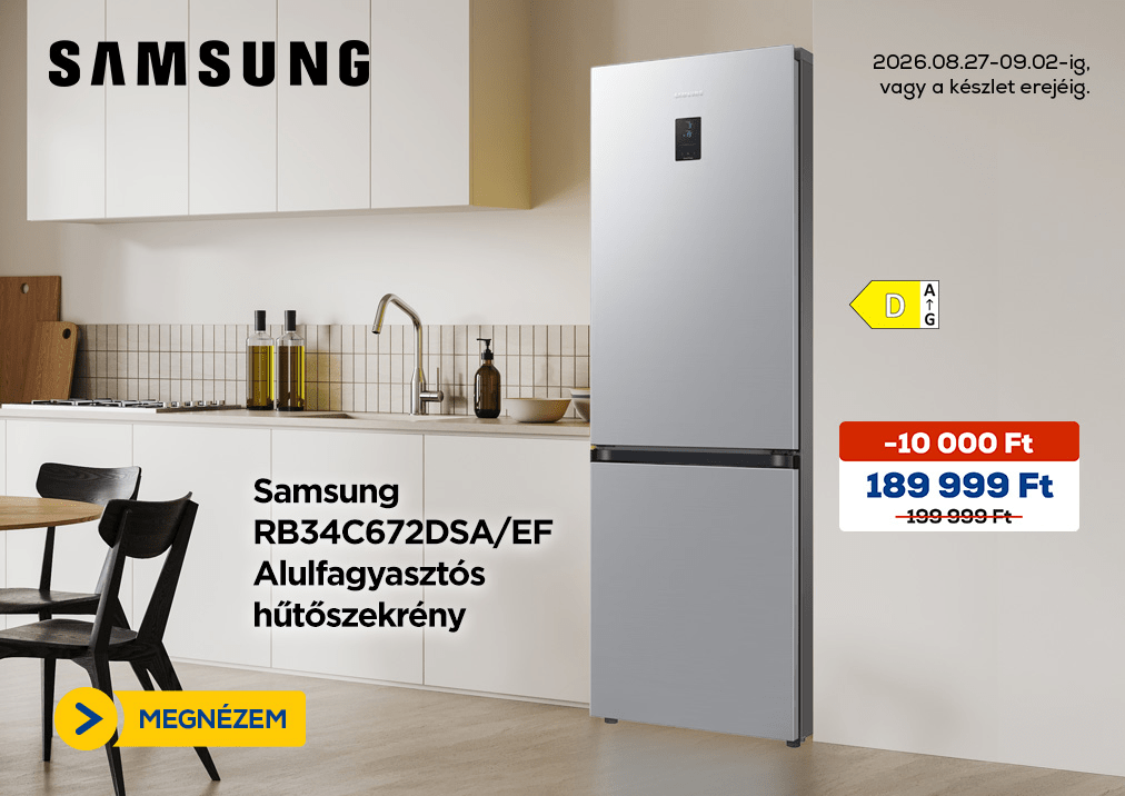 Samsung RB34C672DSA/EF Alulfagyasztós hűtőszekrény
