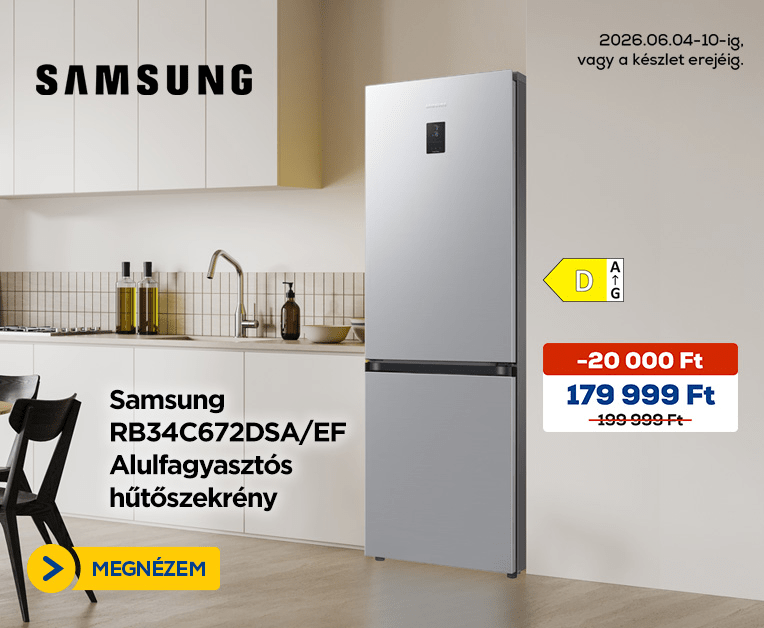 Samsung RB34C672DSA/EF Alulfagyasztós hűtőszekrény