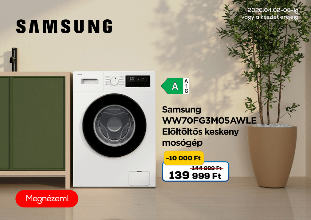Samsung WW70FG3M05AWLE Elöltöltős keskeny mosógép