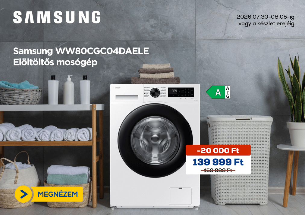Samsung WW80CGC04DAELE Elöltöltős mosógép
