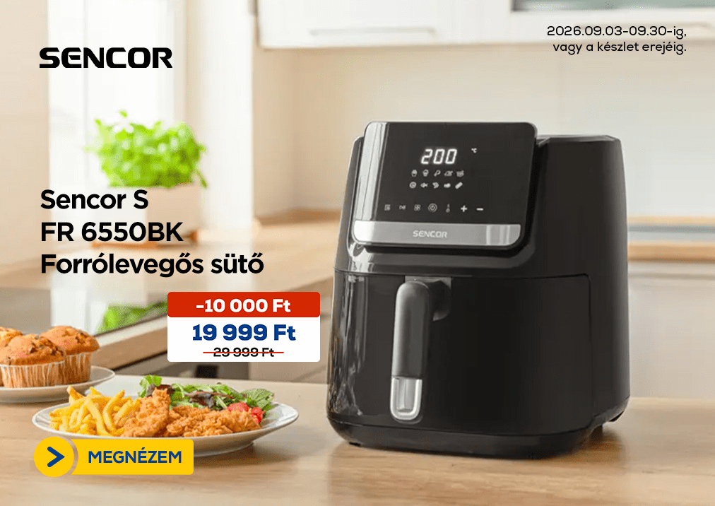 Sencor SFR 6550BK Forrólevegős sütő