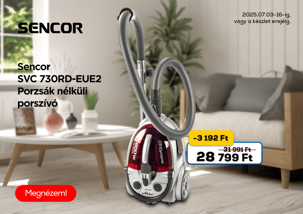Sencor SVC 730RD-EUE2 Porzsák nélküli porszívó