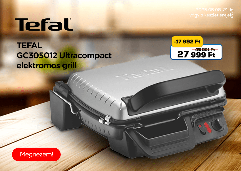 TEFAL GC305012 Ultracompact elektromos grill
