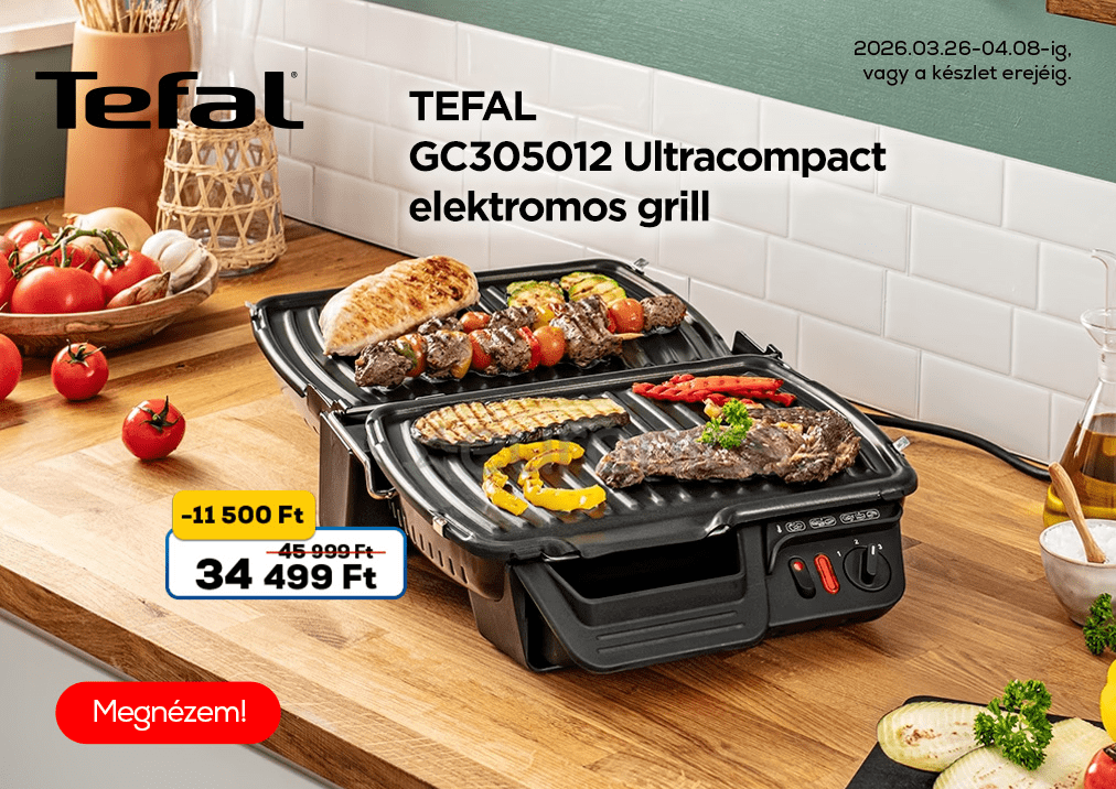 TEFAL GC305012 Ultracompact elektromos grill