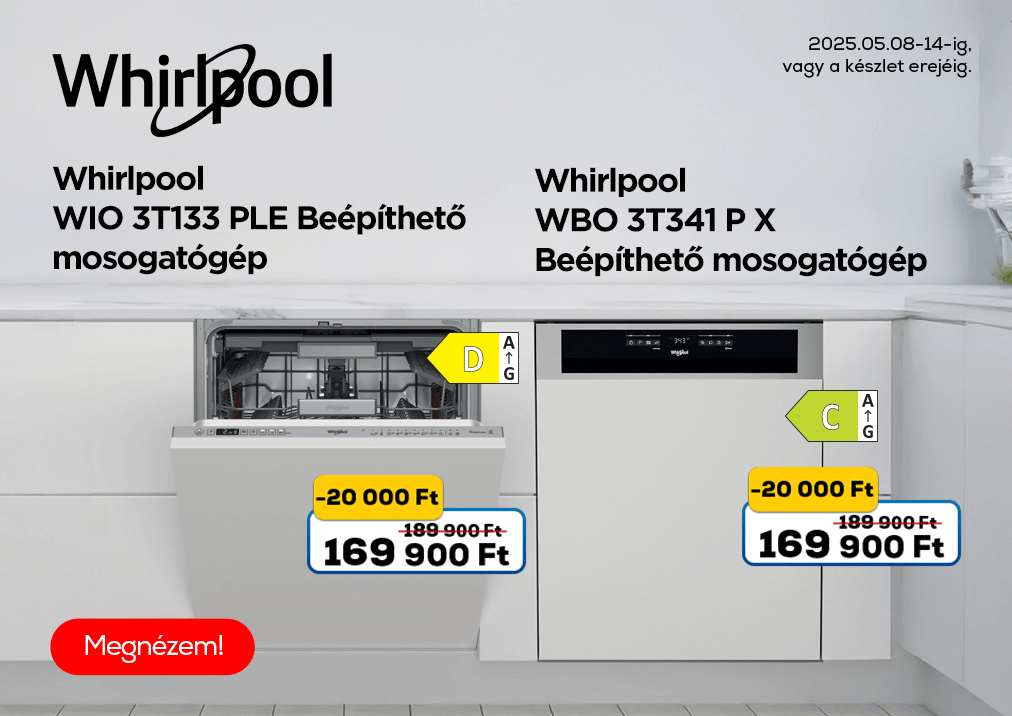 Whirlpool WBO 3T341 P X Beépíthető mosogatógép