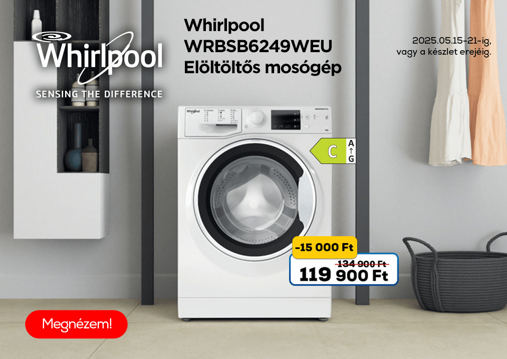 Whirlpool WRBSB6249WEU Elöltöltős mosógép