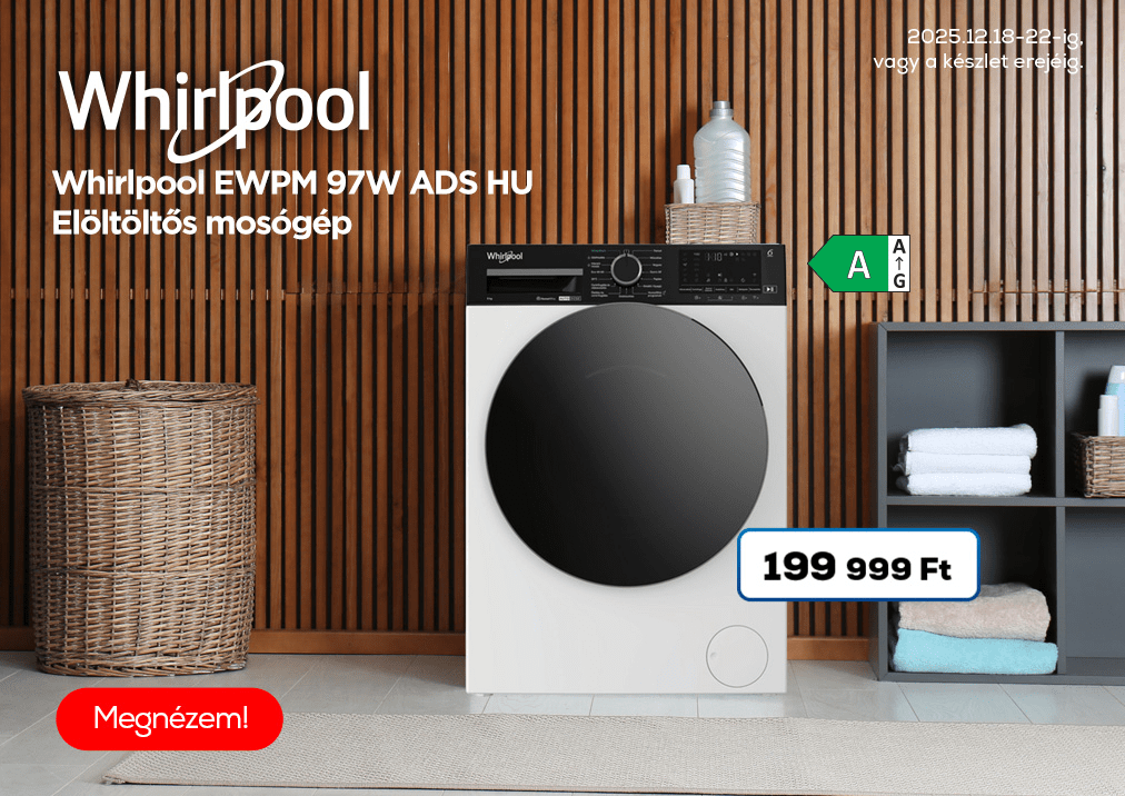 Whirlpool EWPM 97W ADS HU Elöltöltős mosógép