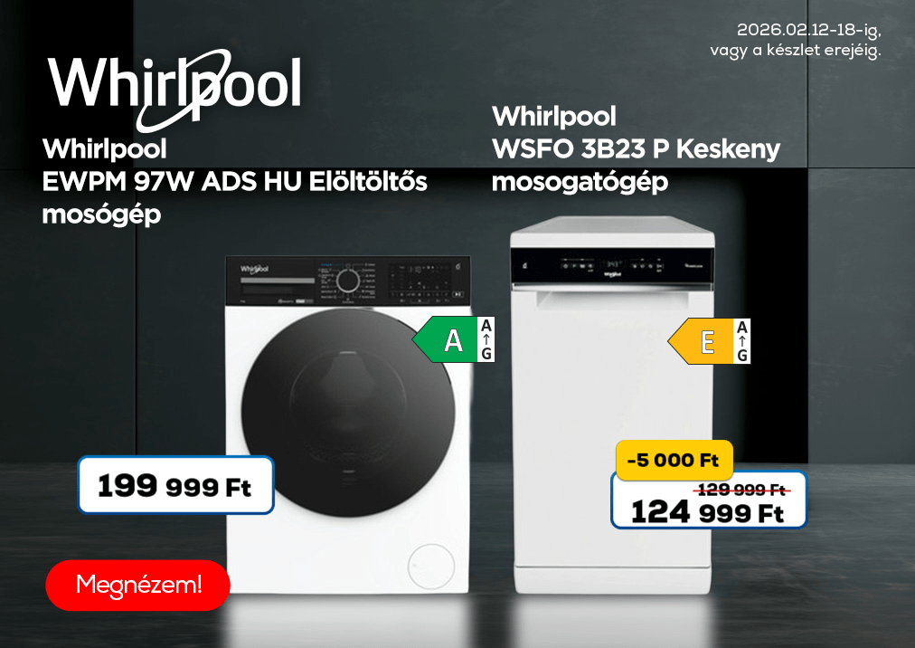 Whirlpool EWPM 97W ADS HU Elöltöltős mosógép