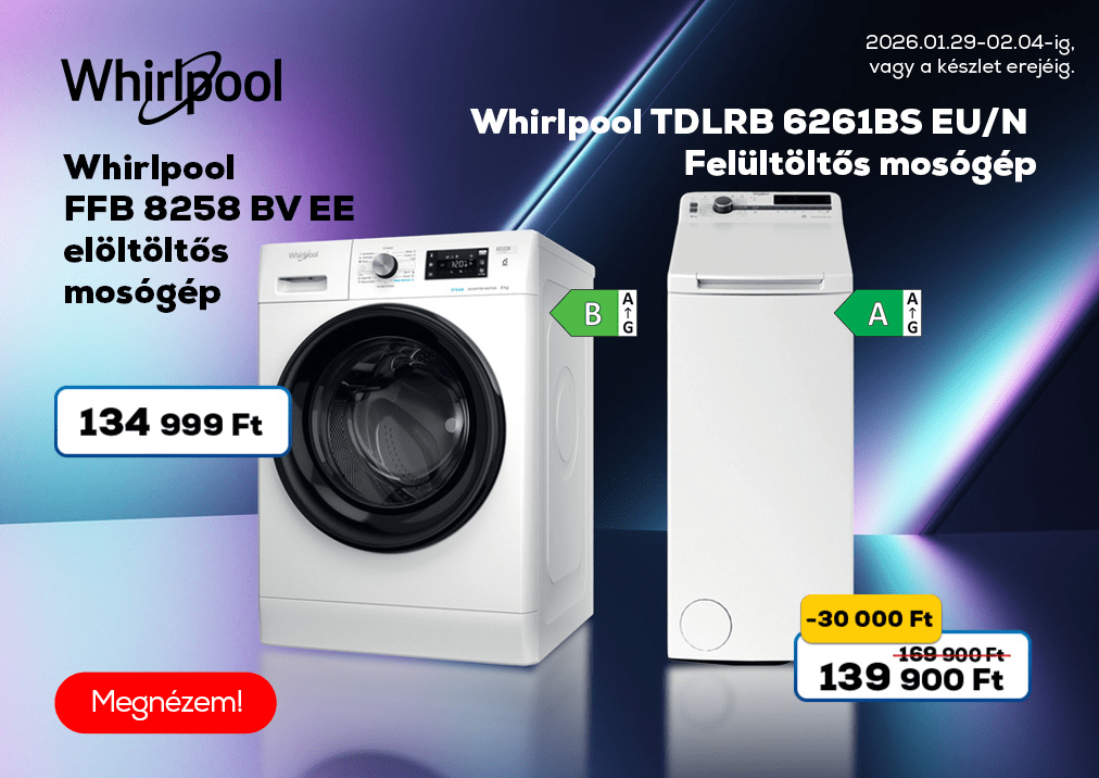 Whirlpool TDLRB 6261BS EU/N Felültöltős mosógép