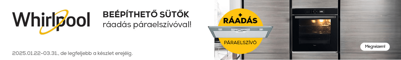 Whirlpool beépíthető sütők ráadás páraelszívóval!