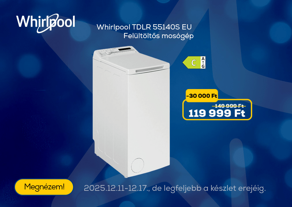 Whirlpool TDLR 55140S EU Felültöltős mosógép