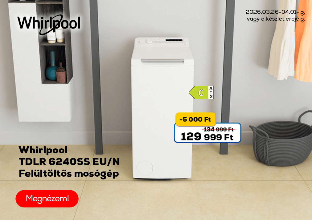 Whirlpool TDLR 6240SS EU/N Felültöltős mosógép