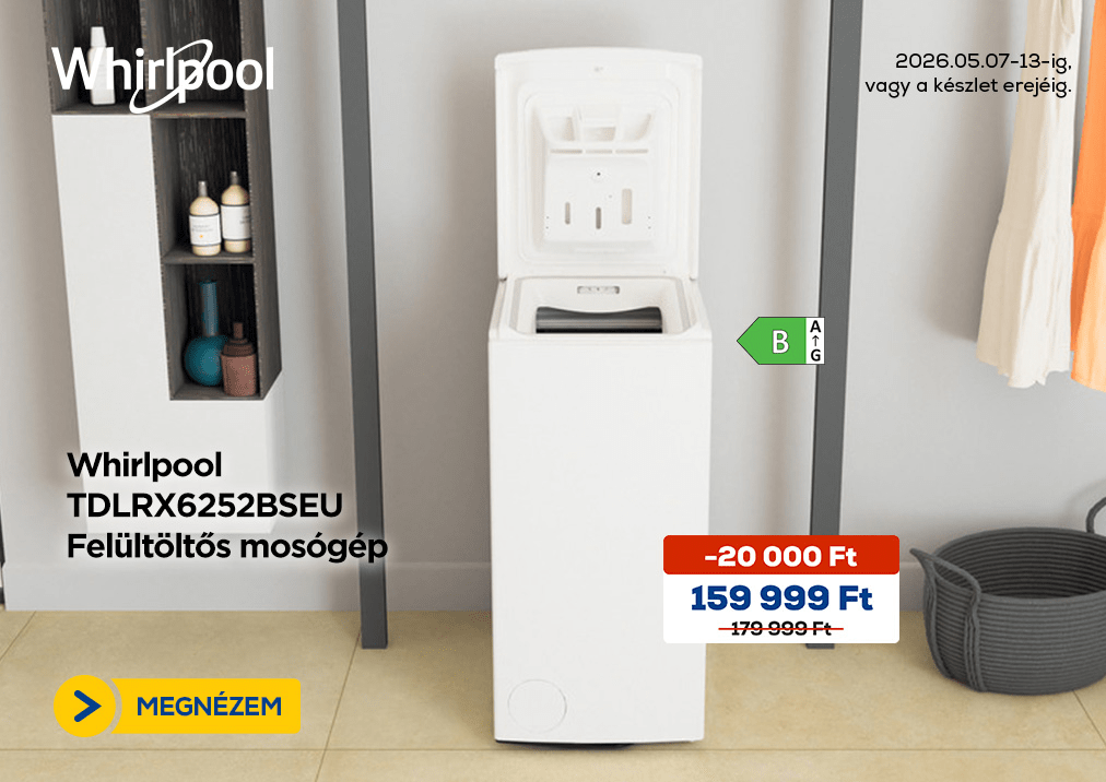 Whirlpool TDLRX6252BSEU Felültöltős mosógép