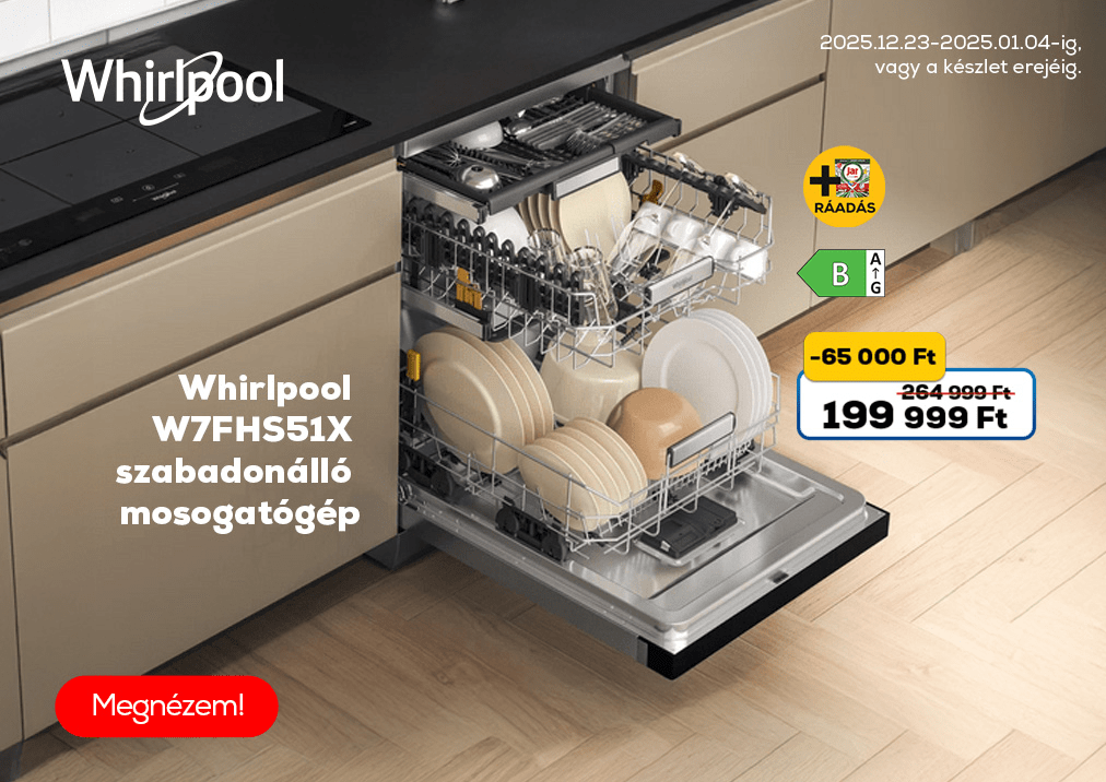 Whirlpool W7FHS51X szabadonálló mosogatógép