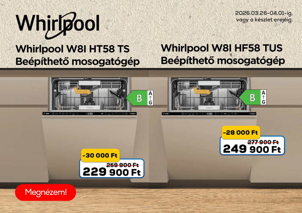 Whirlpool W8I HT58 TS Beépíthető mosogatógép