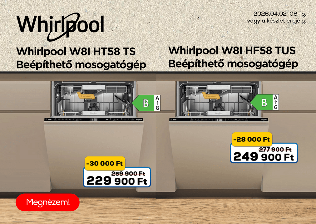 Whirlpool W8I HF58 TUS Beépíthető mosogatógép