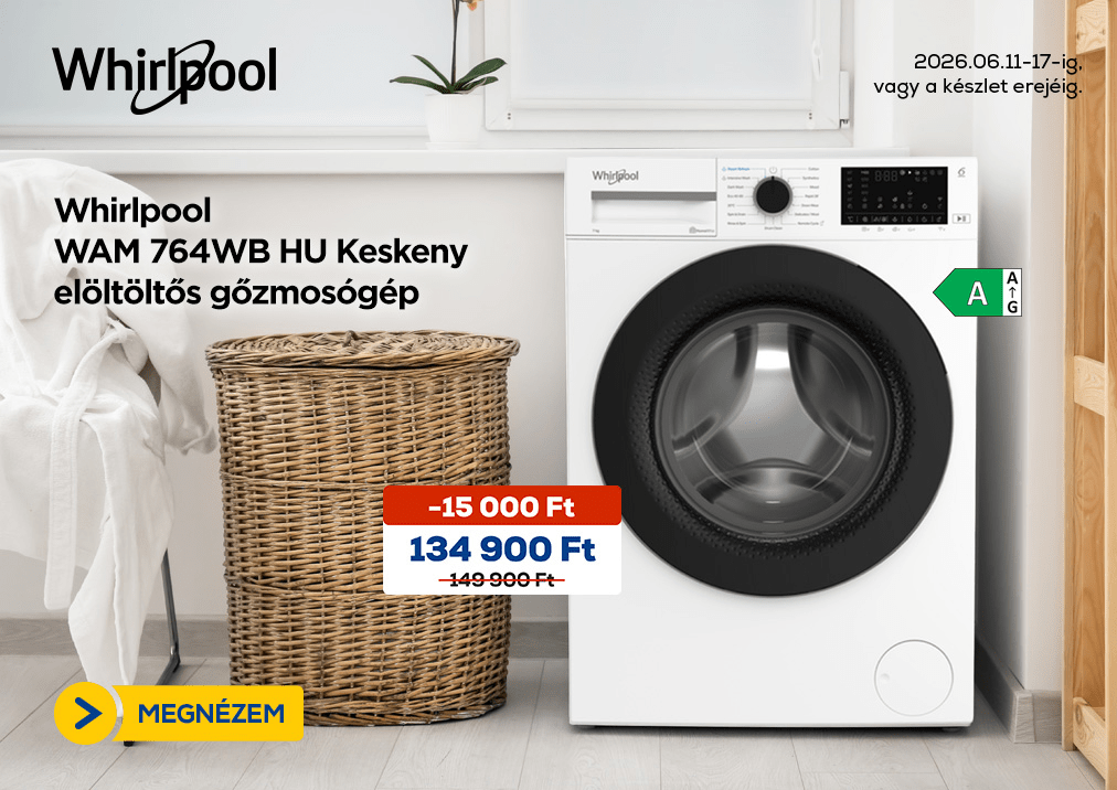 Whirlpool WAM 764WB HU Keskeny elöltöltős gőzmosógép