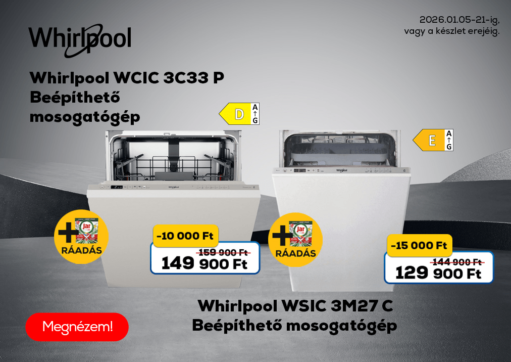 Whirlpool WCIC 3C33 P Beépíthető mosogatógép