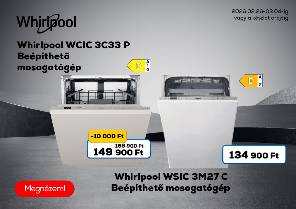 Whirlpool WSIC 3M27 C Beépíthető mosogatógép