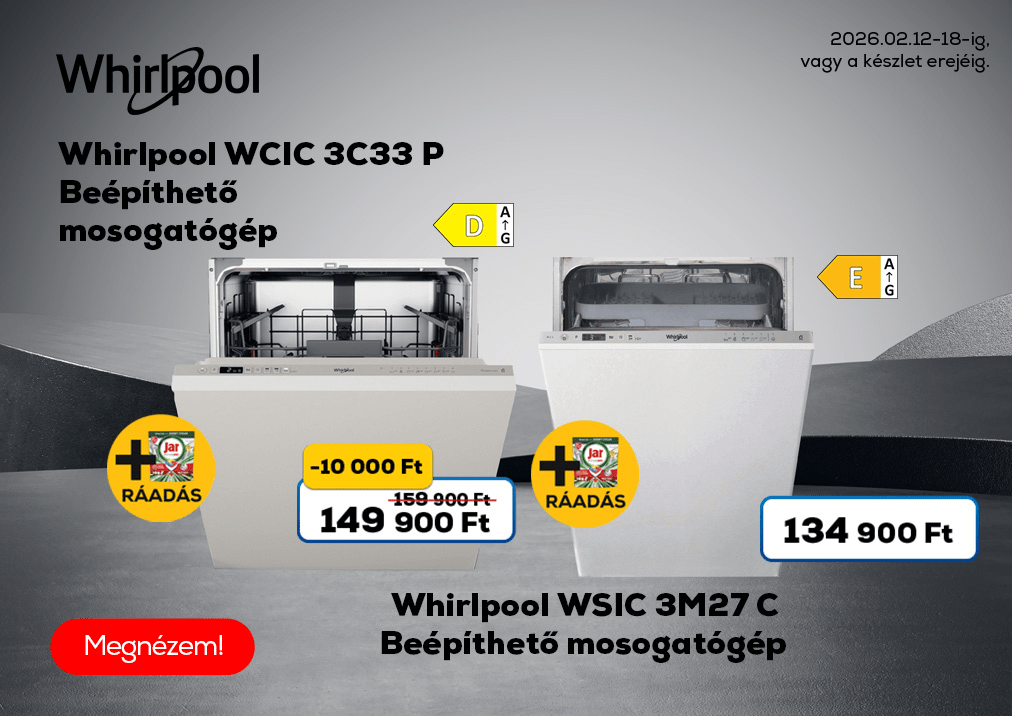 Whirlpool WCIC 3C33 P Beépíthető mosogatógép