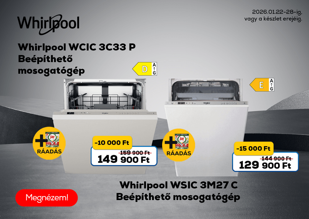 Whirlpool WCIC 3C33 P Beépíthető mosogatógép