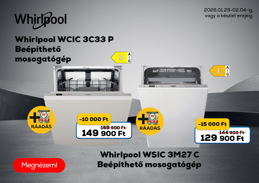 Whirlpool WCIC 3C33 P Beépíthető mosogatógép