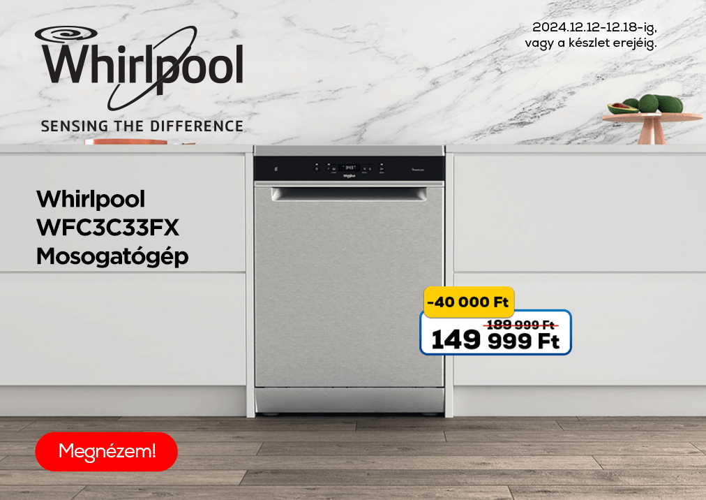 Whirlpool WFC3C33FX Mosogatógép