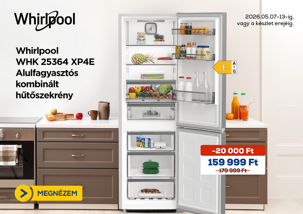 Whirlpool WHK 25364 XP4E Alulfagyasztós kombinált hűtőszekrény