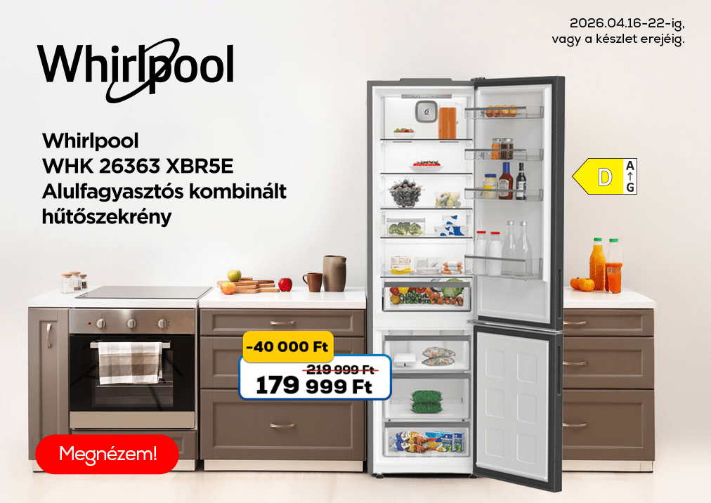 Whirlpool WHK 26363 XBR5E Alulfagyasztós kombinált hűtőszekrény