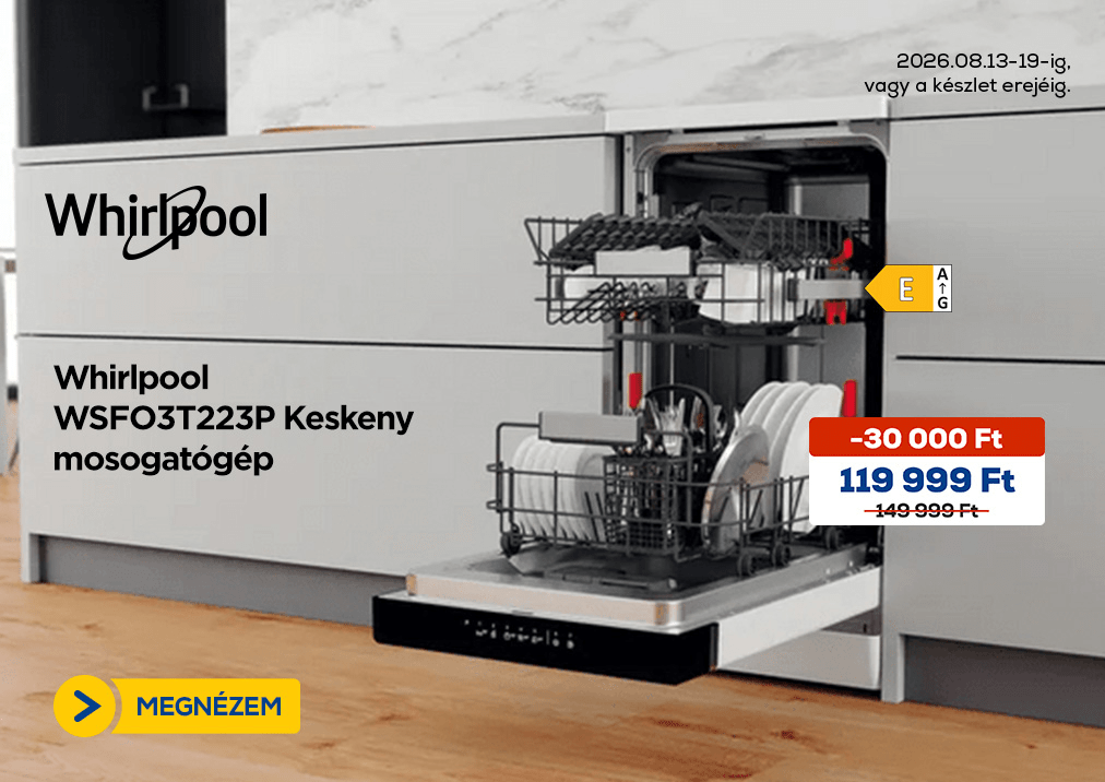 Whirlpool WSFO3T223P Keskeny mosogatógép