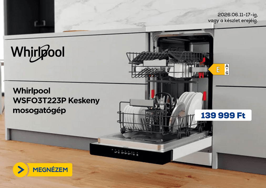 Whirlpool WSFO3T223P Keskeny mosogatógép