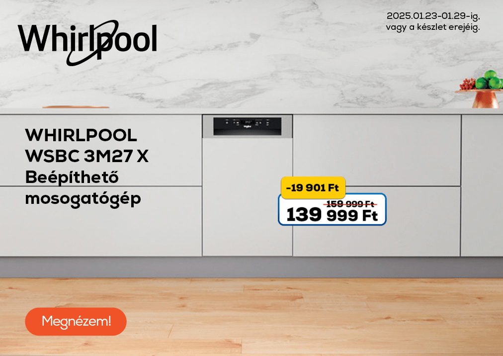 Whirlpool WSBC 3M27 X Beépíthető mosogatógép