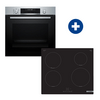 Bosch HBG578ES3 Beépíthető sütő + Bosch PUE611BB5E Beépíthető indukciós főzőlap Bosch HBG578ES3 Beépíthető sütő + Bosch PUE611BB5E Beépíthető indukciós főzőlap