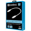Sandberg 136-30 USB-C töltőkábel, 20 cm