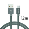 Swissten adat- és töltőkábel textil bevonattal, USB-USB-C, 1,2 m, szürke (71521202) Swissten adat- és töltőkábel textil bevonattal, USB-USB-C, 1,2 m, szürke (71521202)