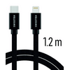 Swissten podatkovni i kabel za punjenje s tekstilnim premazom, USB-C/lightning, 1,2 m, crni (71525201) Swissten podatkovni i kabel za punjenje s tekstilnim premazom, USB-C/lightning, 1,2 m, crni (71525201)