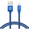 Swissten adat- és töltőkábel textil bevonattal, USB/lightning, 1,2 m kék (71523208) Swissten adat- és töltőkábel textil bevonattal, USB/lightning, 1,2 m kék (71523208)
