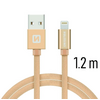 Swissten adat- és töltőkábel textil bevonattal, USB/lightning, 1,2 m arany (71523204) Swissten adat- és töltőkábel textil bevonattal, USB/lightning, 1,2 m arany (71523204)