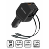 Cellect Autós töltő 2 db beépített kábellel, 90W (MPCB-PD90WC-BK)